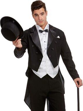 NWT Dreamgirl Men’s 1920s Tuxedo Tailcoat Costume XL XXL